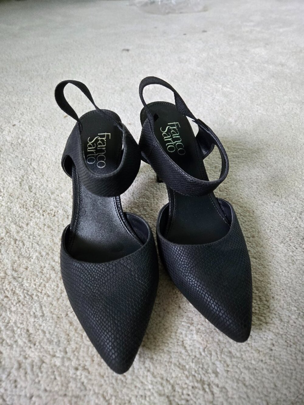 Franco Sarto Sz7 Leather Pointed Toe Heels